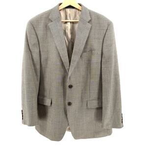 Lauren Ralph Lauren Black Tan Houndstooth Silk Wool Menswear Blazer